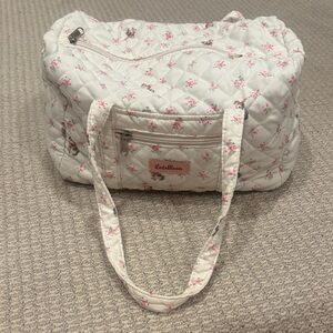Floral and Bunny Quilted Tote Bag